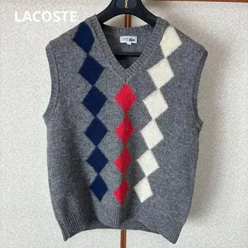 LACOSTE 울 아가일 무늬 V넥 베스트