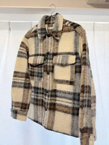ZARA 체크 무늬 울 자켓