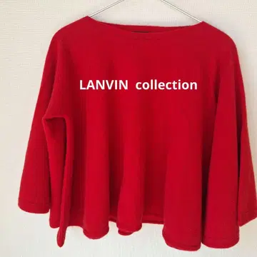 빨간색 오부 소매 플레어 니트탑