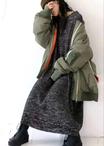 가격 인하 중 antiqua 니트 원피스