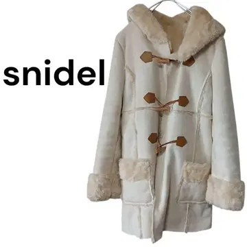 snidel 스나이델 페이크 무스탕 더플 코트 화이트 1