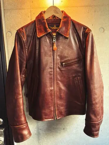 비맥코이 스테어하이드 싱글 라이더 자켓 사이즈 36 브라운