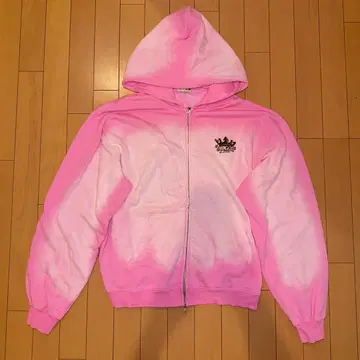 9090 후드티 핑크 더블 지퍼