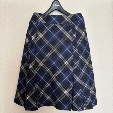 스카치 하우스 파랑 체크 플레어 스커트