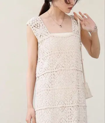 Bab 크로셰 롱 원피스 화이트s