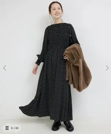 새상품! 시착만 한 상품! 슬로브 이에나 도트 셔링 원피스