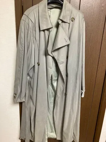 DURBAN 그레이 트렌치코트 롱 기장 플리츠