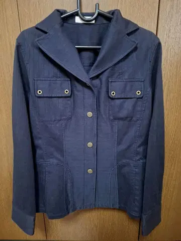 PINORE 피노레 네이비 카라 부착 버튼 자켓 아우터