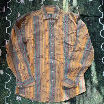 Woodrich 스트라이프 패턴 코튼 셔츠 M