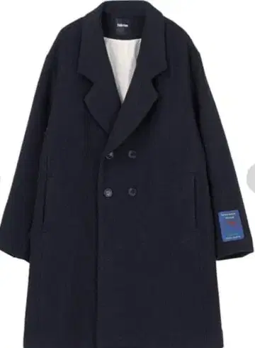네이비 더블 브레스트 코트