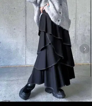 [ PAGEBOY ] 스티치 티어드 플레어 스커트