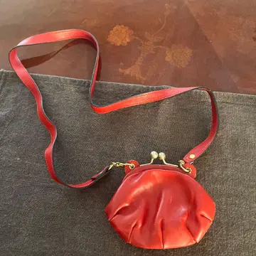 히로후 HIROFU 빨간색 가마구치 코인 케이스 H 로고 포함