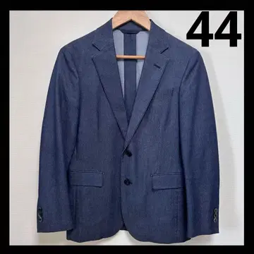 [ 새상품급 ] 데님풍 블루 테일러드 자켓 S~M 44 가을/겨울