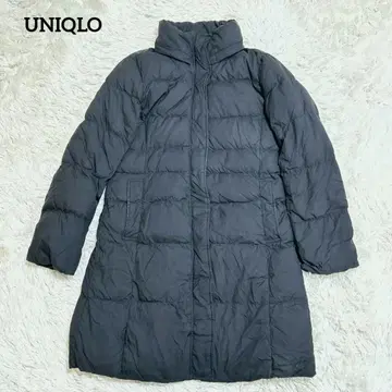 [유니클로] 하이넥 롱 다운 코트(M) 세탁 가능 페더 방한 블랙