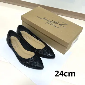 LE TALON 포인트 메쉬 플랫 블랙 24cm 펌프스