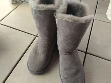 그레이 스웨이드 숏부츠 퍼 포함