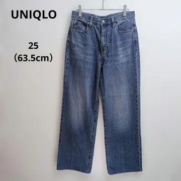 [새상품급] 유니클로 와이드 스트레이트 데님 하이웨스트 라이트 블루