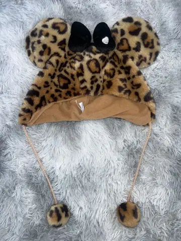 디즈니 미니 레오파드 무늬 팬캡