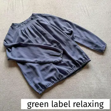 green label relaxing 하이넥 턱 블라우스
