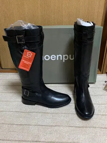 택 포함 새상품 미사용품 블랙 엔지니어 롱 부츠 37