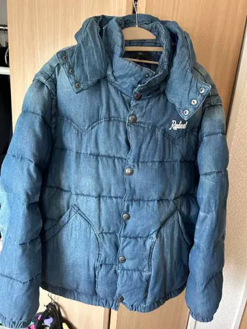 다운 자켓 데님 컬러 4L