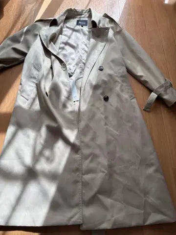 MULYAN 베이지 더블 브레스트 롱 코트 M