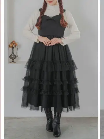 튤 점프 스커트 블랙 시마미사 시마무라 아오키 미사코