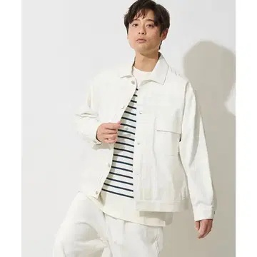 아베베 a.v.v 남성용 와이드 실루엣 데님 자켓 화이트 M 사이즈