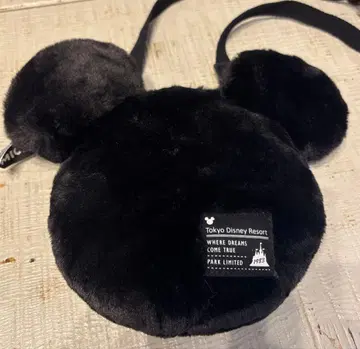 디즈니 리조트 미키 숄더백 복슬복슬 보들보들 블랙