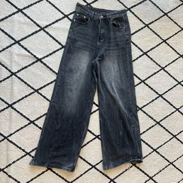 menes. 다크 그레이 와이드 레그 데님 가격 인하 가능