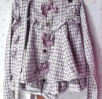 lLIZLISA 트위드 서스펜더 포함 치마바지