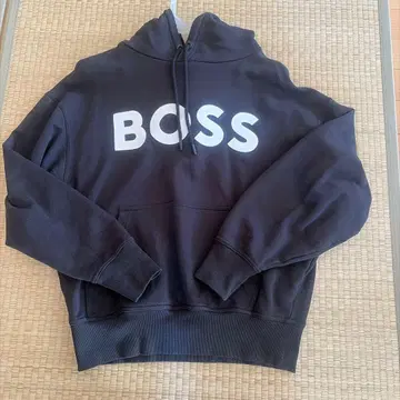 BOSS 후드 부착 후드티 블랙