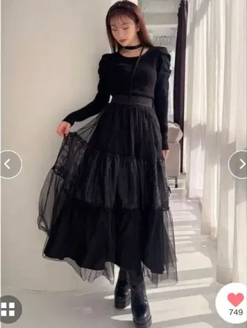 RESXXY 블랙 플레어 롱 스커트 F 택 포함 새상품