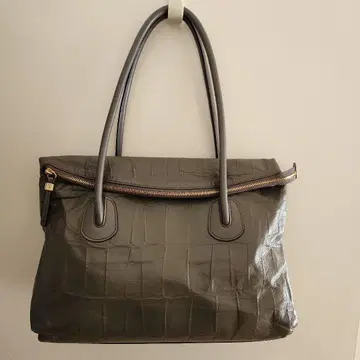그레이 크로커다일풍 토트백 천연 가죽