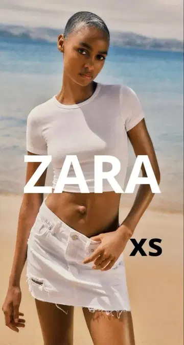 ZARA TRF 데미지 데님 스커트 xs