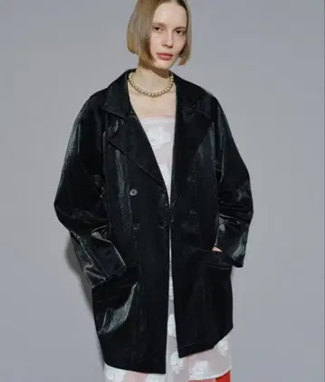 yae 크러쉬 레더 라이크 자켓