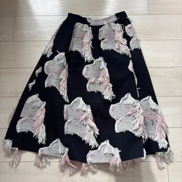 AKIRA NAKA 프린지 롱 스커트 36