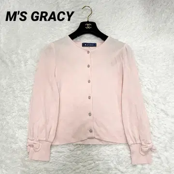 [ 새상품급 ] 엠즈 그레이시 가디건 리본 38 비쥬
