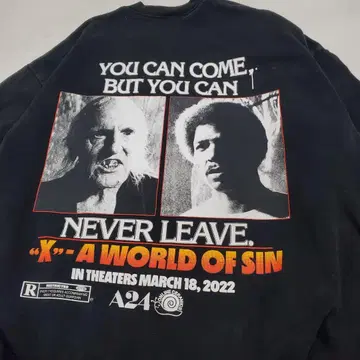 영화 [ X ] 프로모션 맨투맨 XL 사이즈 A24 제작