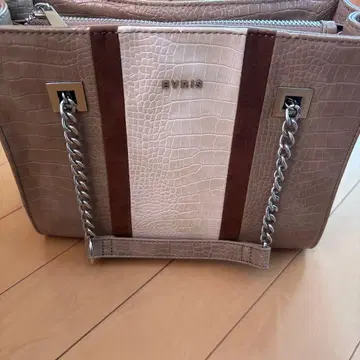 EVRIS 악어 엠보싱 핸드백 베이지