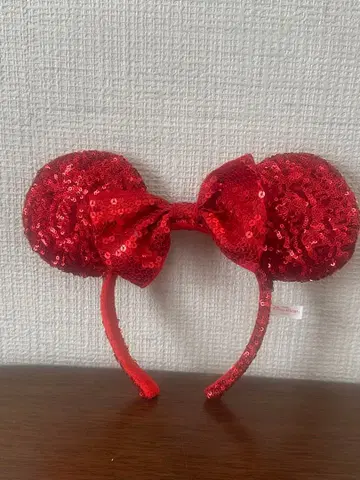 미니 마우스풍 빨간색 머리띠