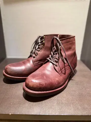 새상품급! SHOEISM 가죽 브라운 워크 부츠