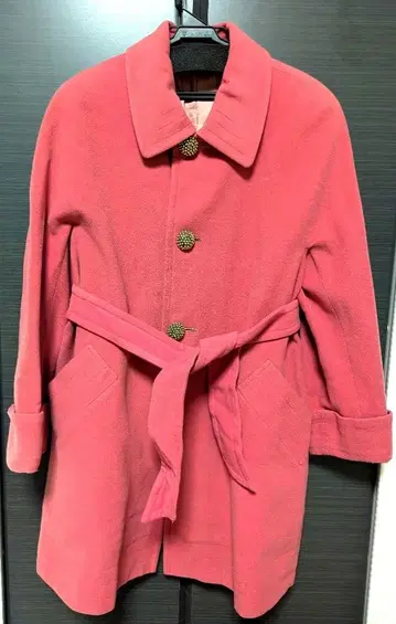 HIS MISS 핑크 벨트 포함 롱 코트