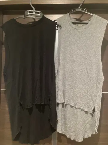 두지엠 클라세 슬리브리스 T셔츠 2장 세트 블랙 그레이