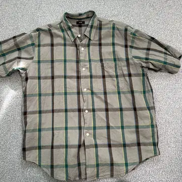 BEAMS 반팔 체크 셔츠 L 사이즈