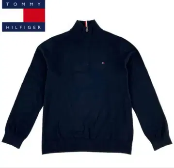 [ 새상품 ] TOMMY HILFIGER 하프 지퍼 니트 M 네이비