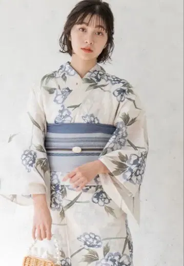 꽃무늬 유카타 오비 세트