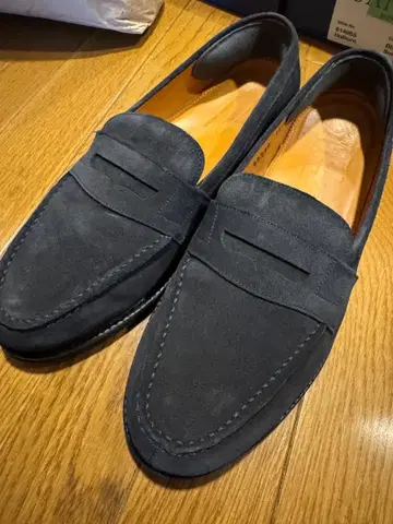 다크 블루 스웨이드 로퍼 96559