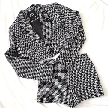 [ 새상품급 ] 트위드 패턴 자켓 팬츠 셋업