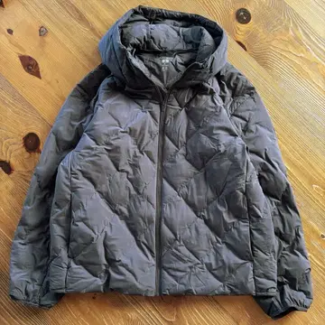 [ UNIQLO ] 유니클로 퍼프 테크 후드티 다크 그레이 XL